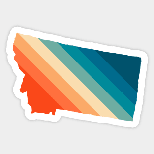 Montana State Retro Map Sticker